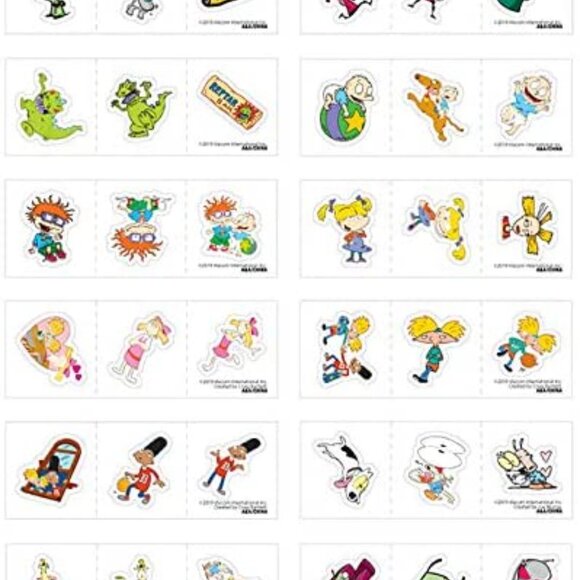 Classic Cartoon 90's Toy Mini Tin Storage Boxes and Stickers On Ball Chains - Picture 2 of 3